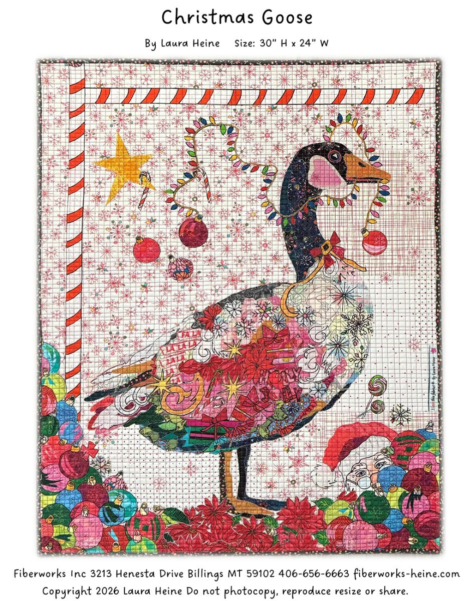 Christmas Goose Collage Quilt Pattern by Laura Heine