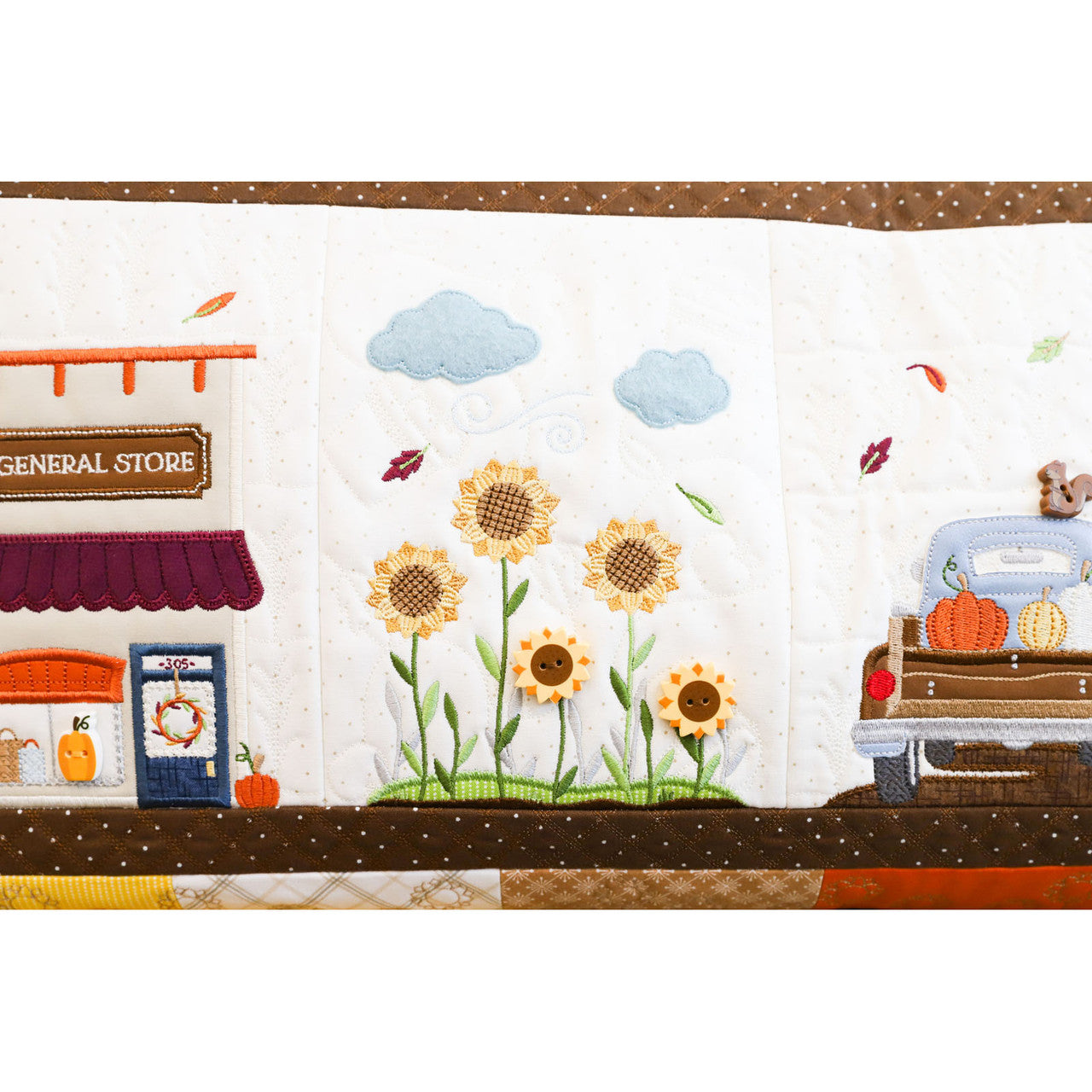 Embroid File Autumn Acres Bench Pillow - image 6
