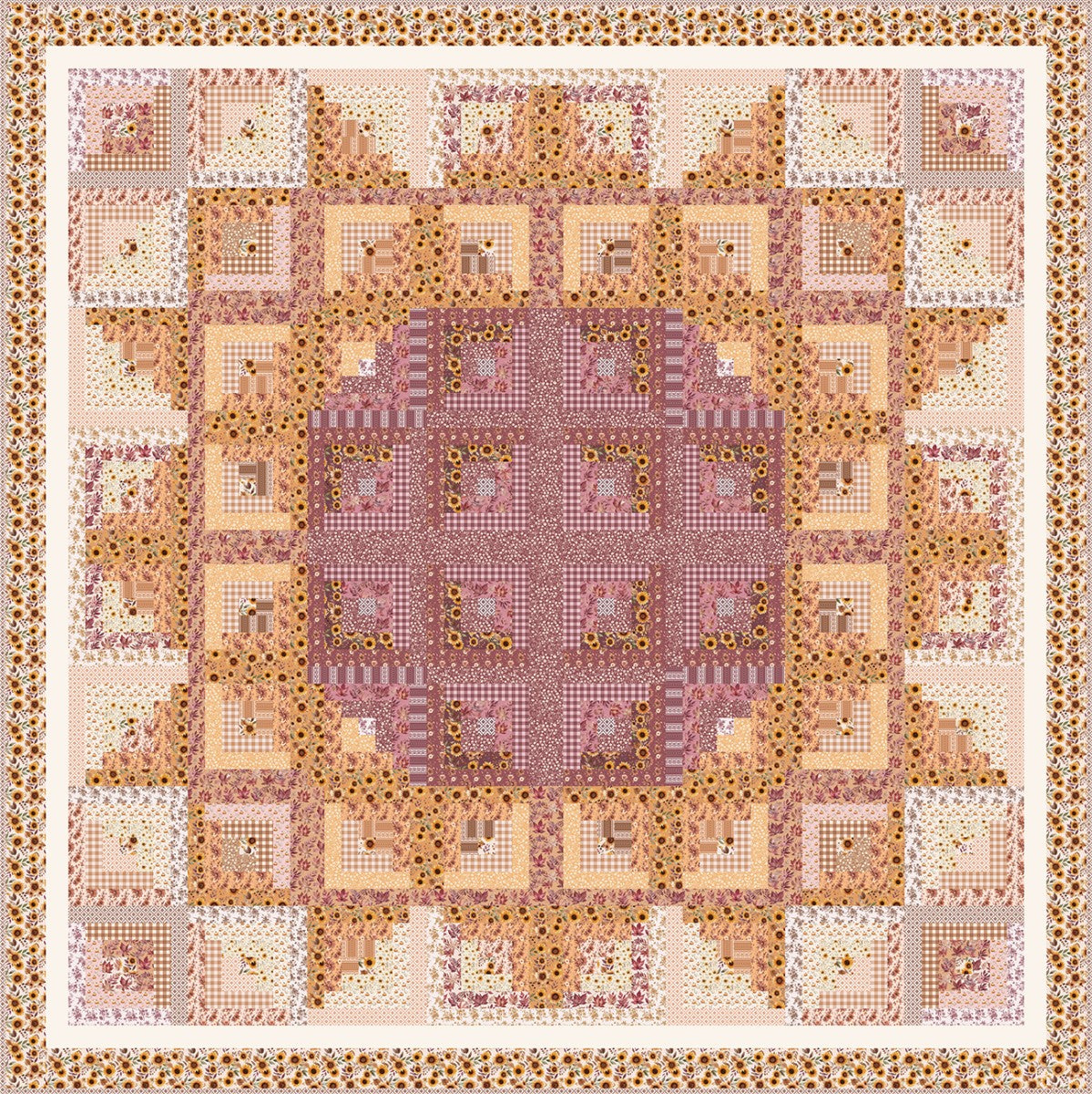 Sunflower in the Cabin Quilt Kit - Harvest on the Prairie