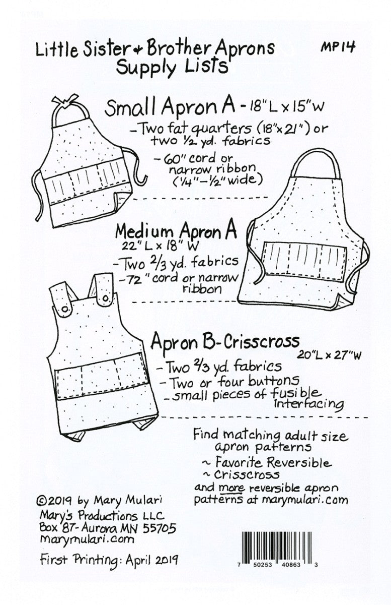 Little Sister and Brother Apron - image 2
