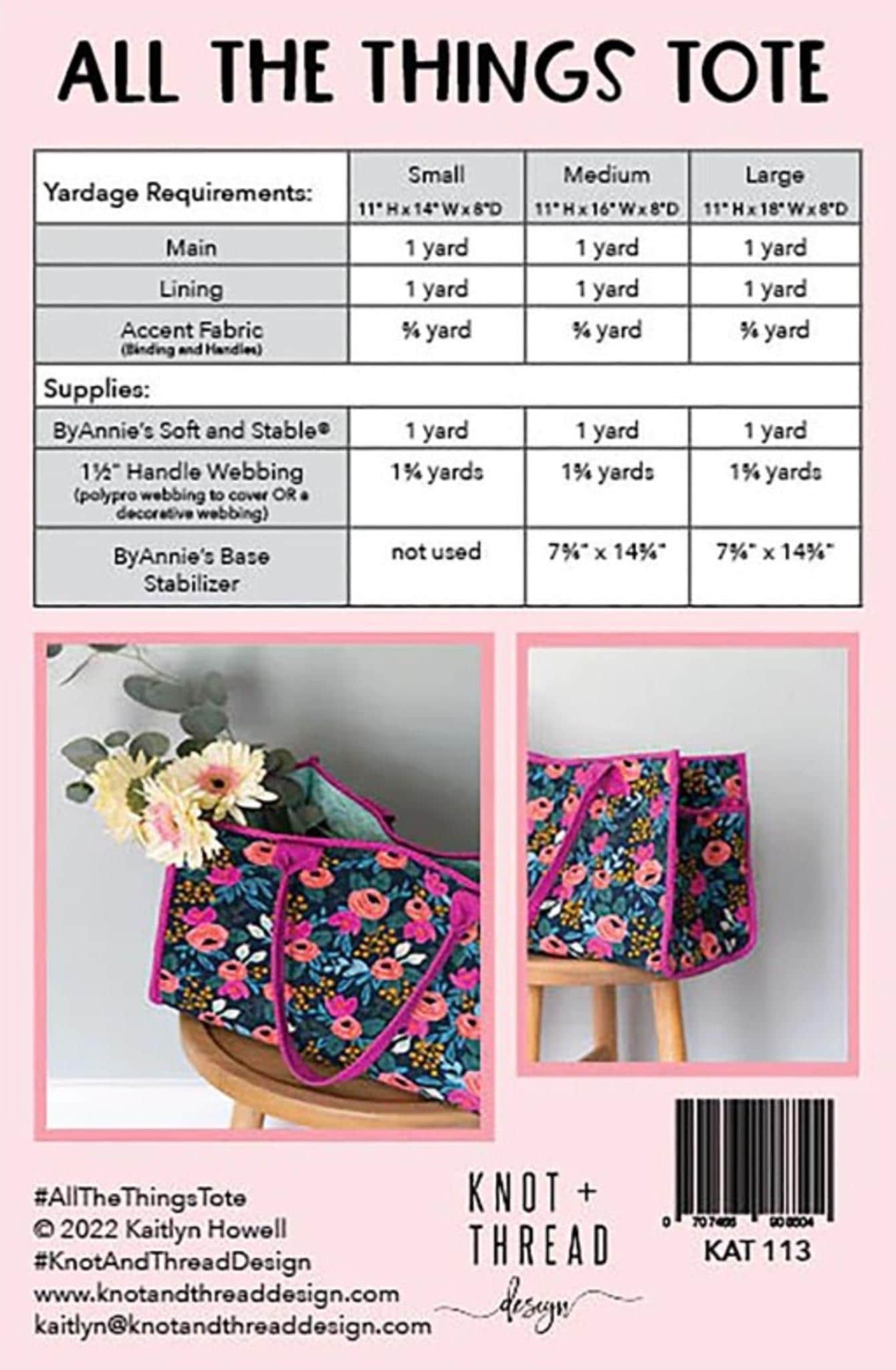 All the Things Tote Pattern - QuiltingJoyPDX