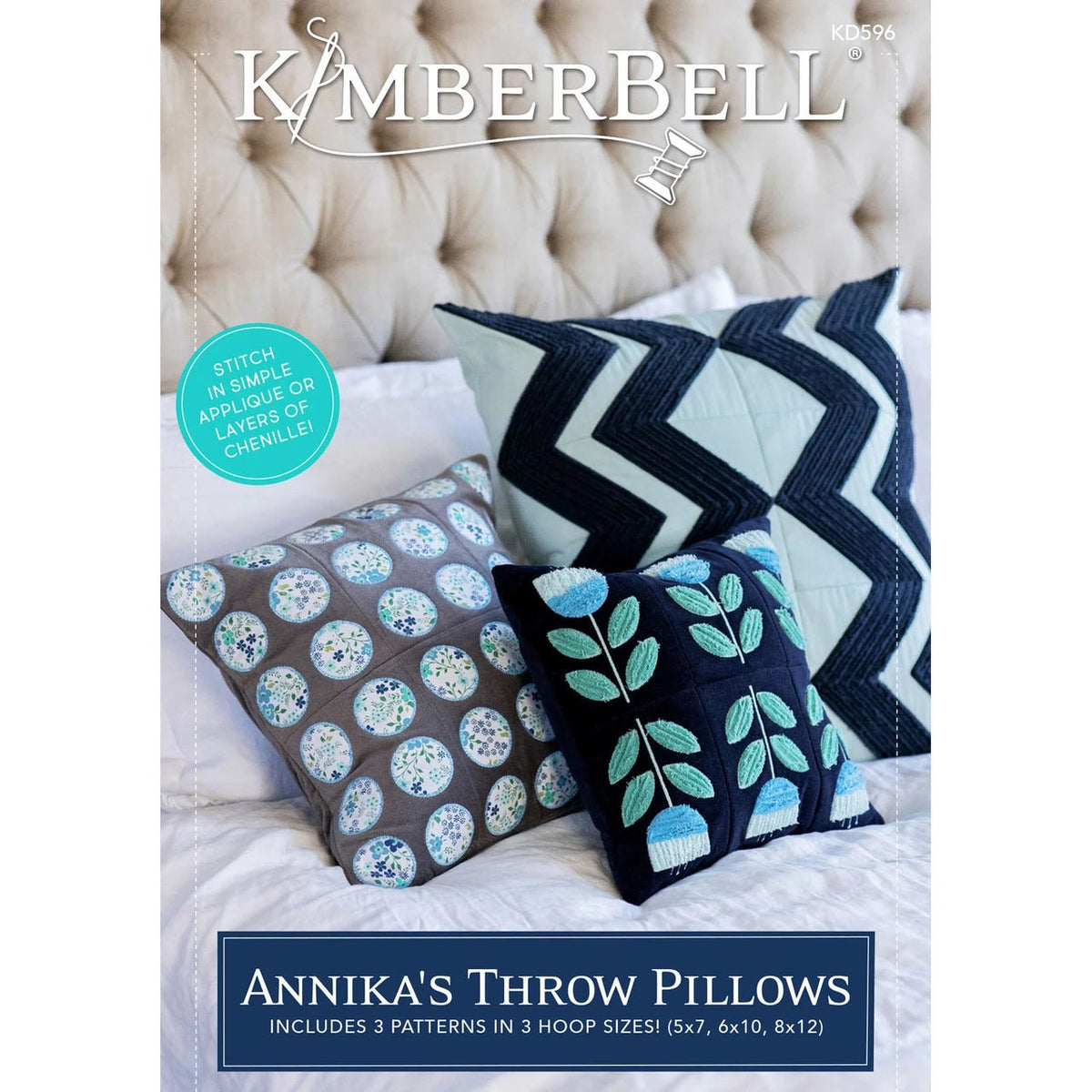 Annika's Throw Pillows Machine Embroidery CD – Kimberbell (14", 18" & 24") - QuiltingJoyPDX