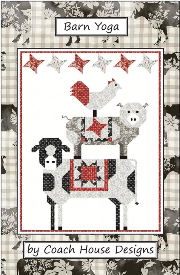 Barn Yoga designed by Barbara Cherniwchan - 36" x 50" Wall Quilt - QuiltingJoyPDX