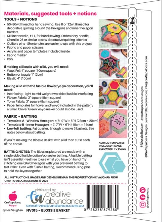 Blossie Basket Quilt as You Go Pattern and Templates - QuiltingJoyPDX