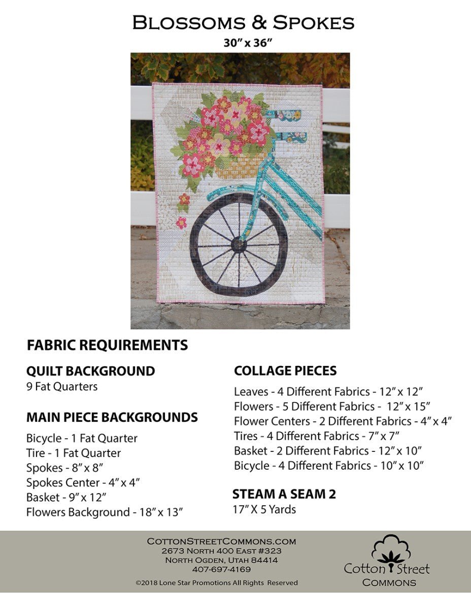 Blossoms & Spokes Wall Hanging Pattern by Marcea Owen — Cotton Street Commons - QuiltingJoyPDX