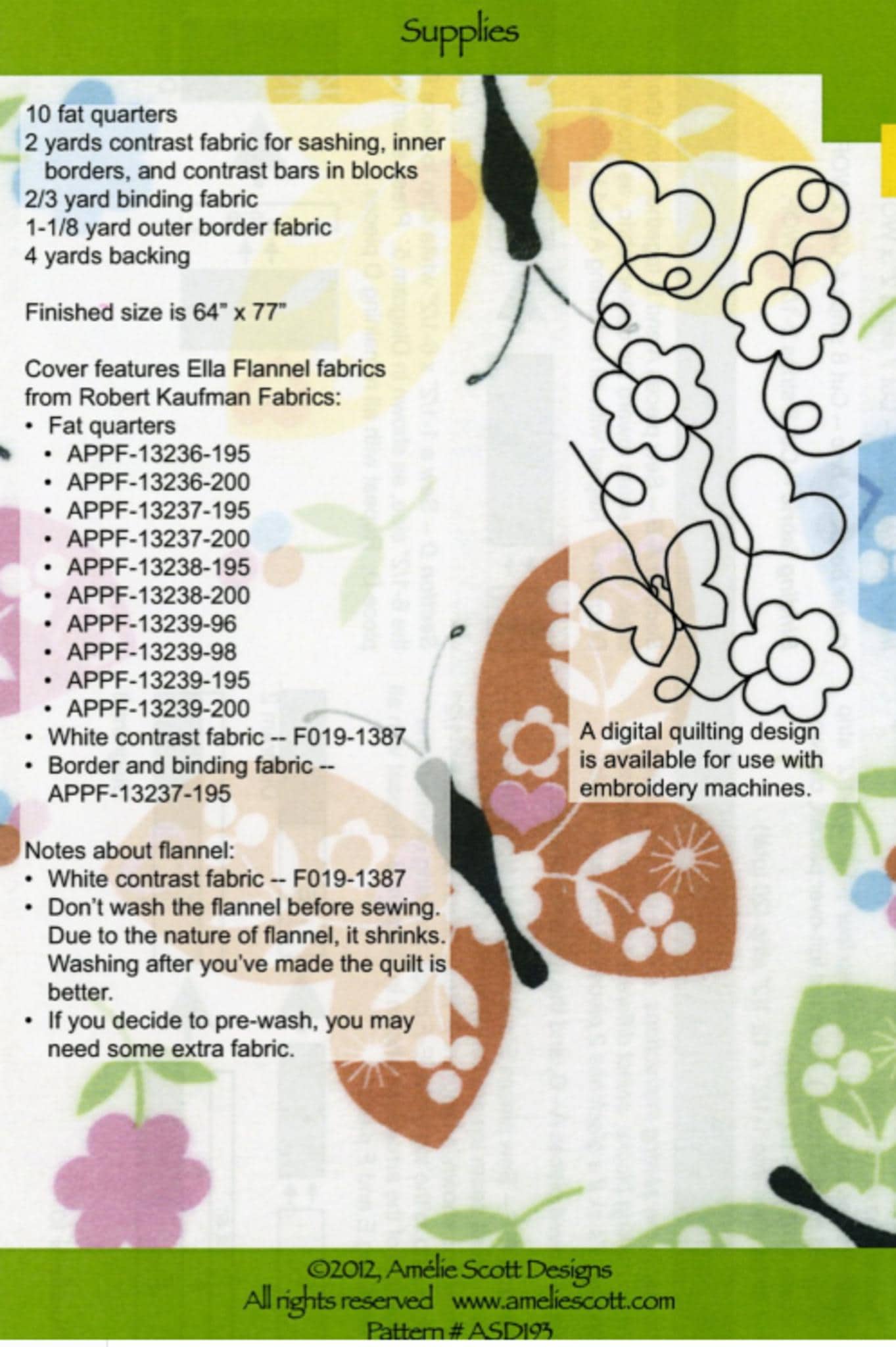 Bundle of 10 Quilt Pattern by Christine Conner for Amelie Scott Designs - fat quarter friendly, 64" x 77" - QuiltingJoyPDX