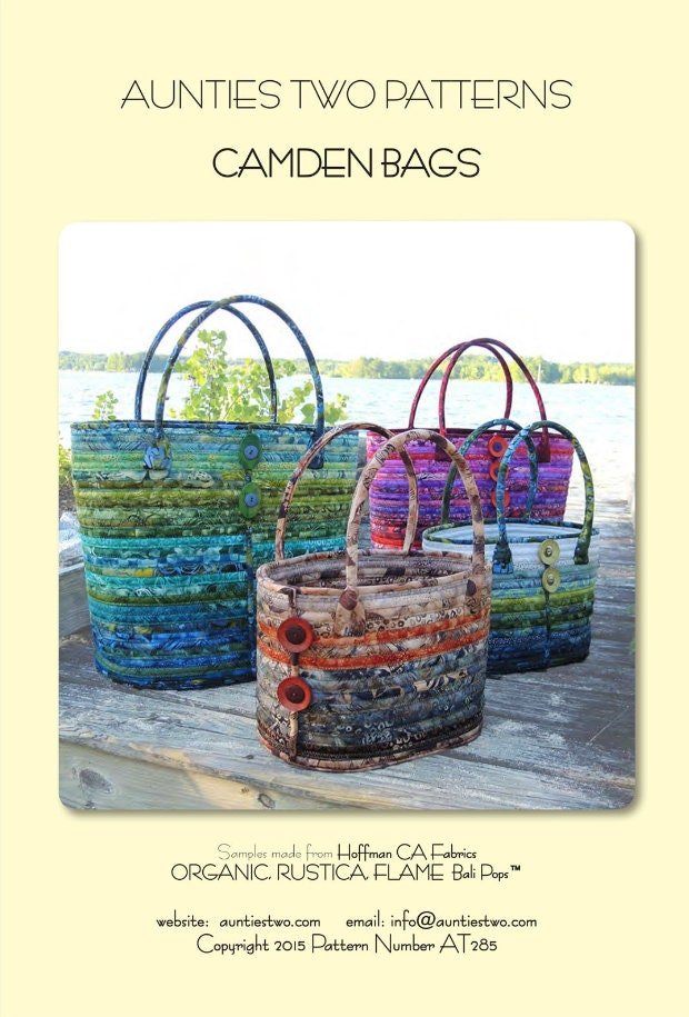 Camden Bags Pattern by Aunties Two Patterns - includes 3 sizes - QuiltingJoyPDX