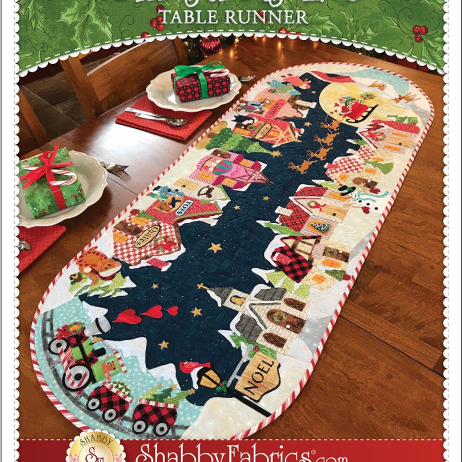 Christmas Eve Table Runner Pattern: Holiday Decor (20" x 52") - QuiltingJoyPDX