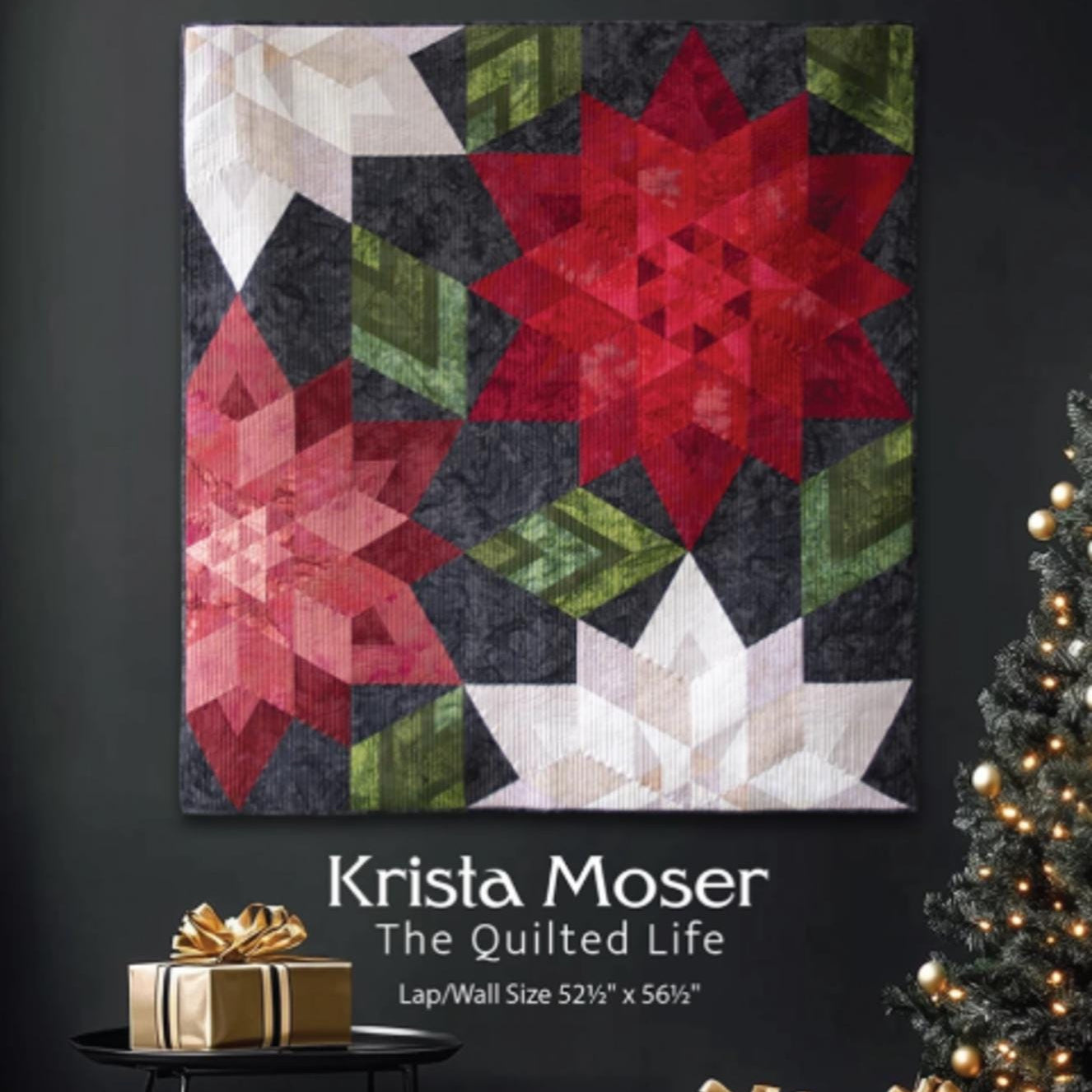 Crimson Christmas Quilt Pattern by Krista Moser of The Quilted Life 52.5" x 56.5" - QuiltingJoyPDX