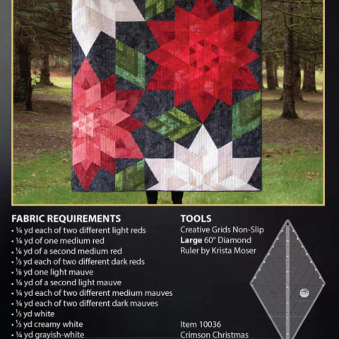 Crimson Christmas Quilt Pattern by Krista Moser of The Quilted Life 52.5" x 56.5" - QuiltingJoyPDX