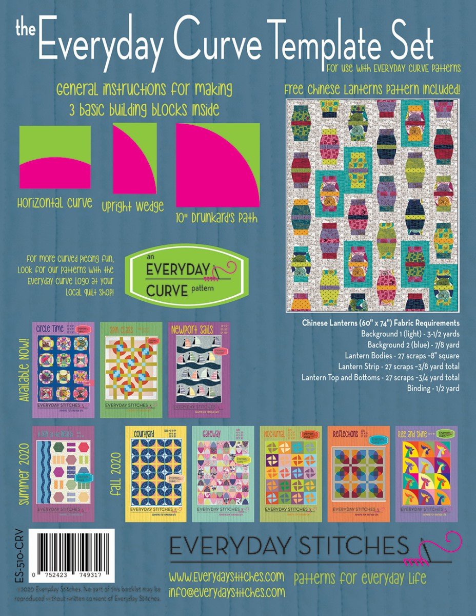 Everyday Curve Acrylic Template Set – Curved Quilting Templates + Free Pattern | Everyday Stitches - QuiltingJoyPDX