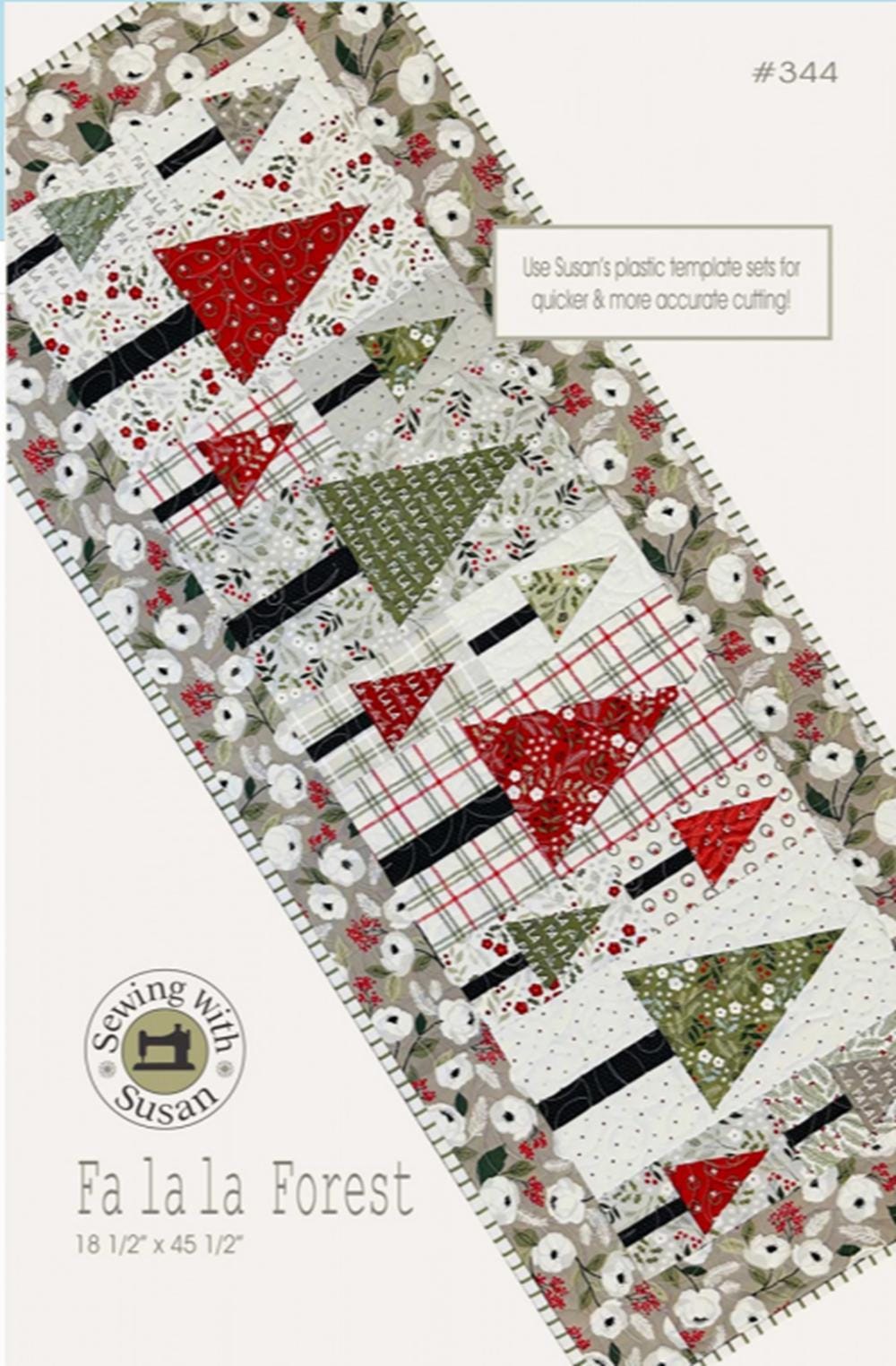 Fa la la ForestTable Runner, designed by Susan Marth. Finished size 14.5" x 54.5" - QuiltingJoyPDX