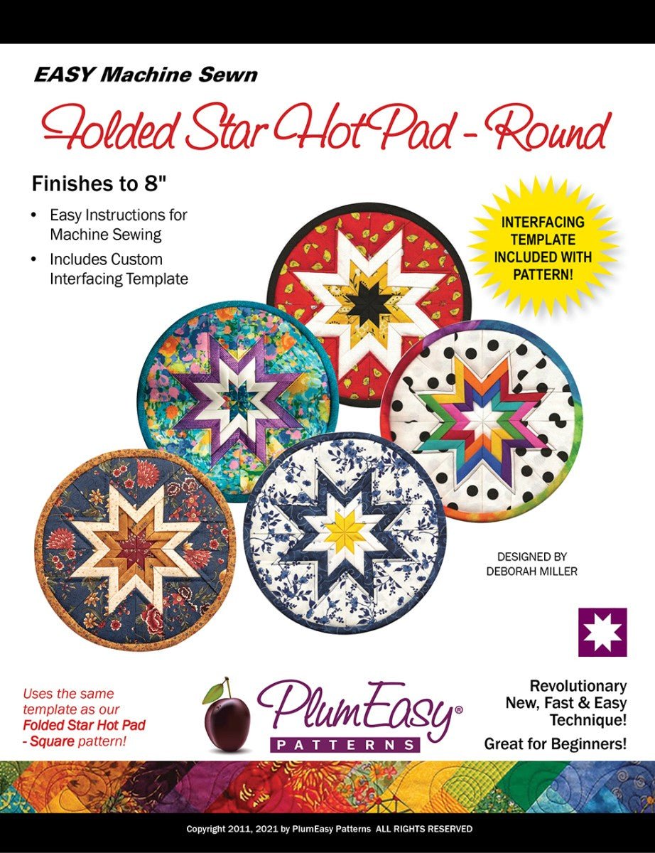 Folded Star Hot Pad - Round - QuiltingJoyPDX