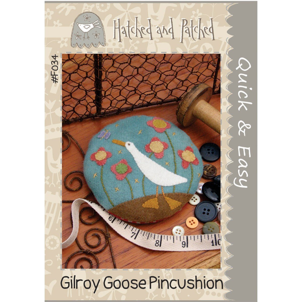 Gilroy Goose Pincushion Pattern – Hatched & Patched - QuiltingJoyPDX