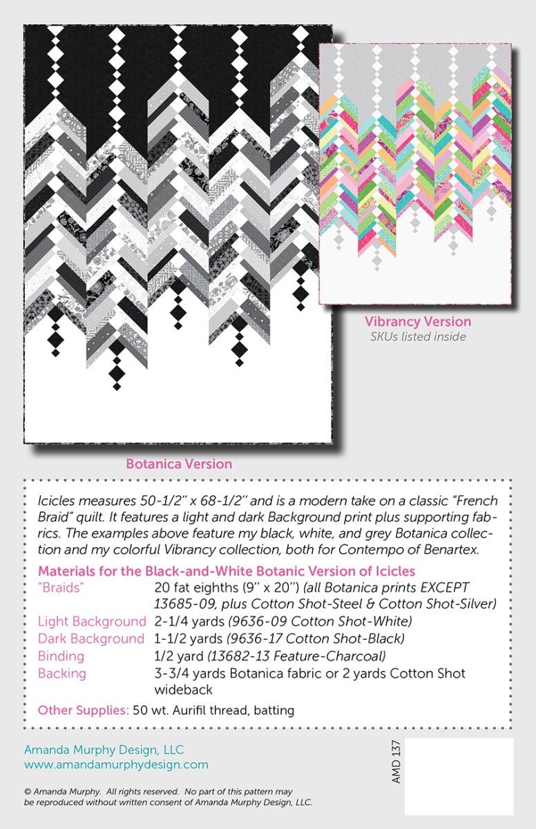 Icicles Quilt Pattern - QuiltingJoyPDX