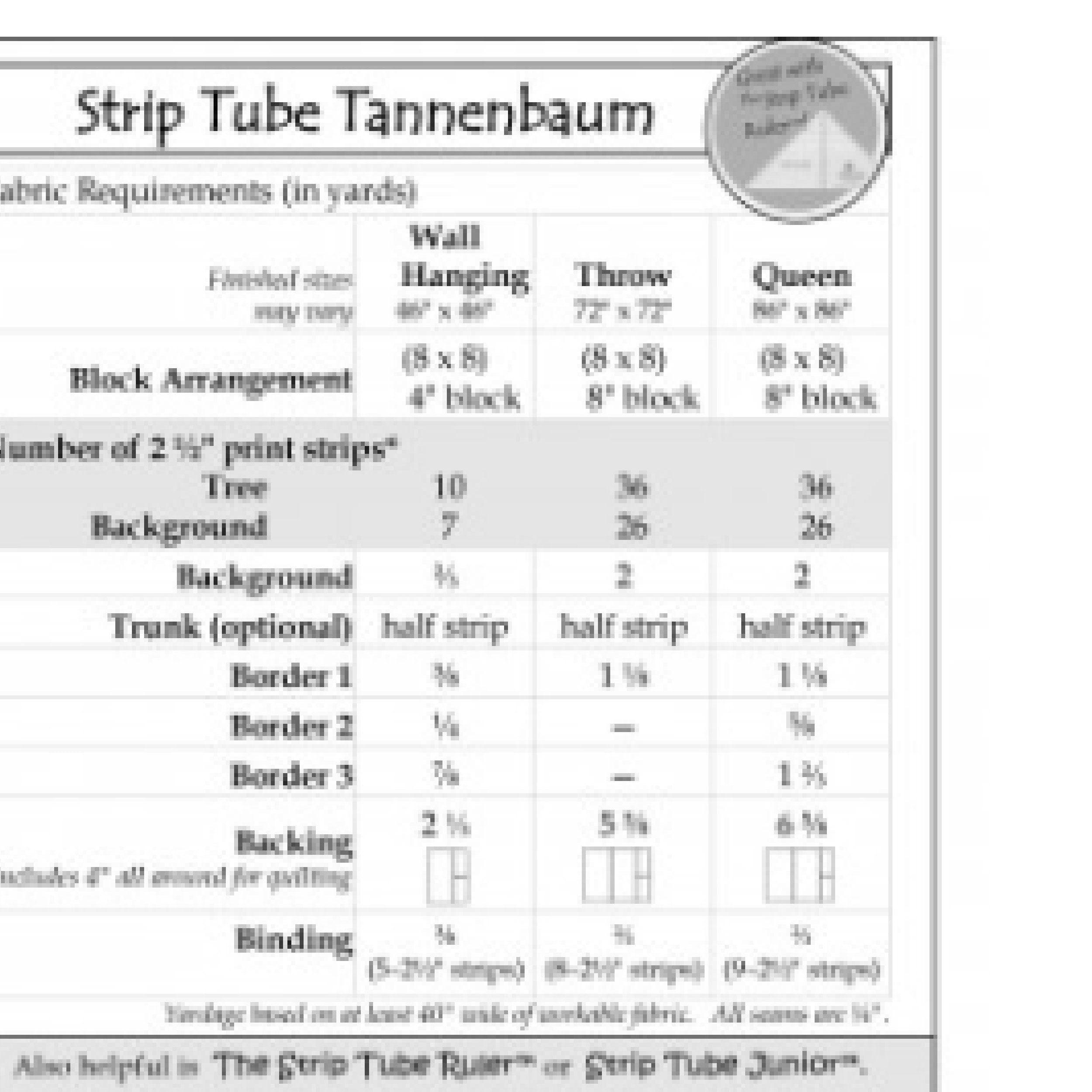 Strip Tube Tannenbaum Pattern by Cozy Quilt Designs