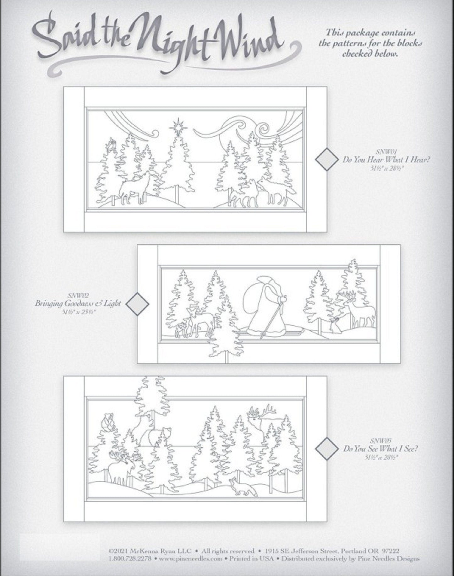 Said the Night Wind Quilt Kit-Pattern and Fabrics to complete the Quilt Top by McKenna Ryan - Finished size 53" x 62-3/4" - Free Shipping!