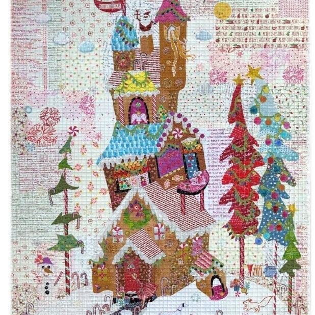 Gingerbread House Quilt Pattern by Laura Heine (32" x 44")