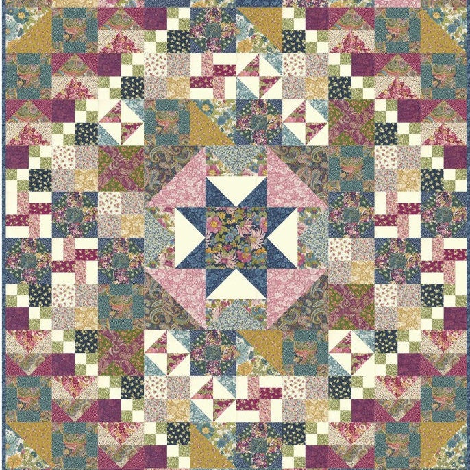 Pieced Treasure Quilt Pattern: Fat Quarters, Multi-Block Design