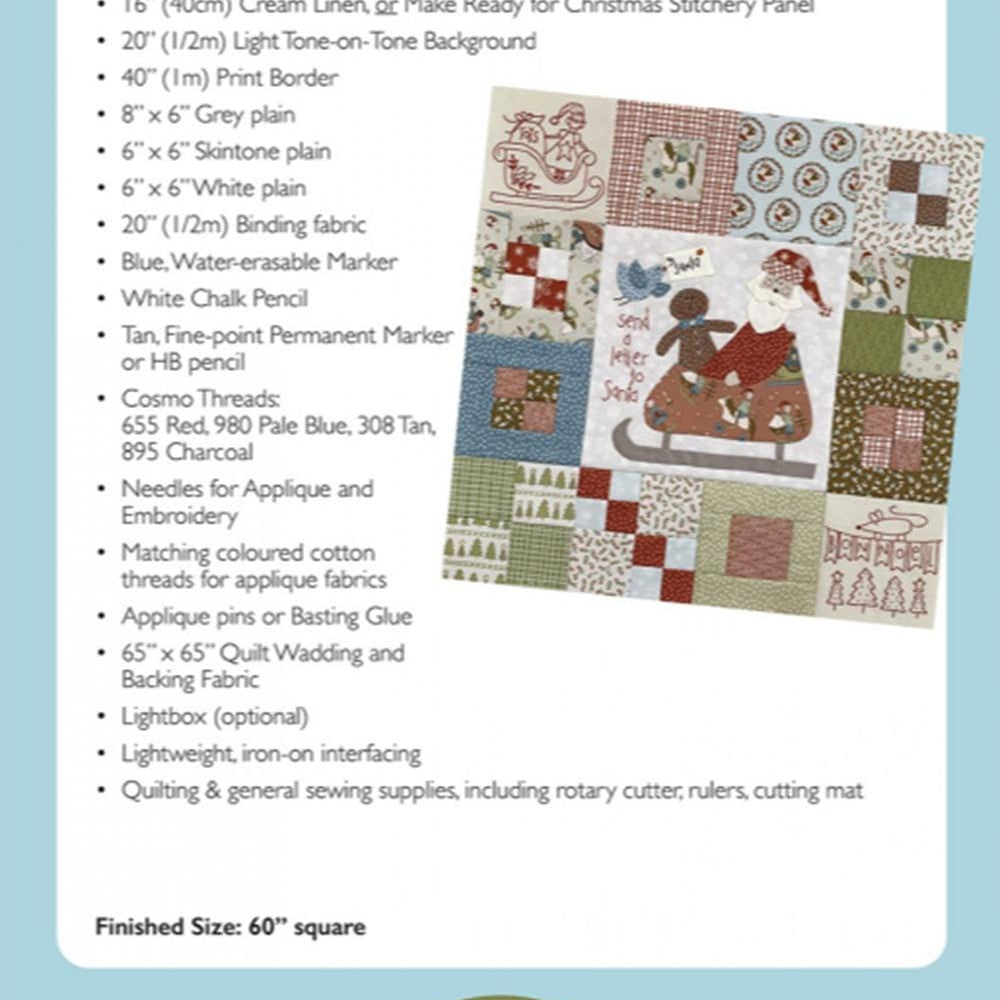Make Ready for Christmas Quilt Pattern Booklet: Applique & Stitchery, 60" Square