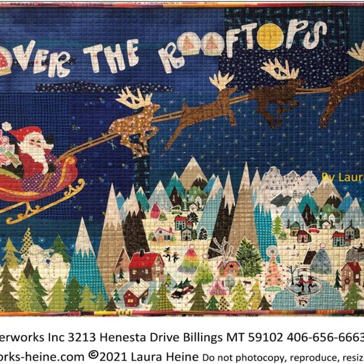 Over the Rooftops Christmas Quilt Pattern by Laura Heine (36" x 25")