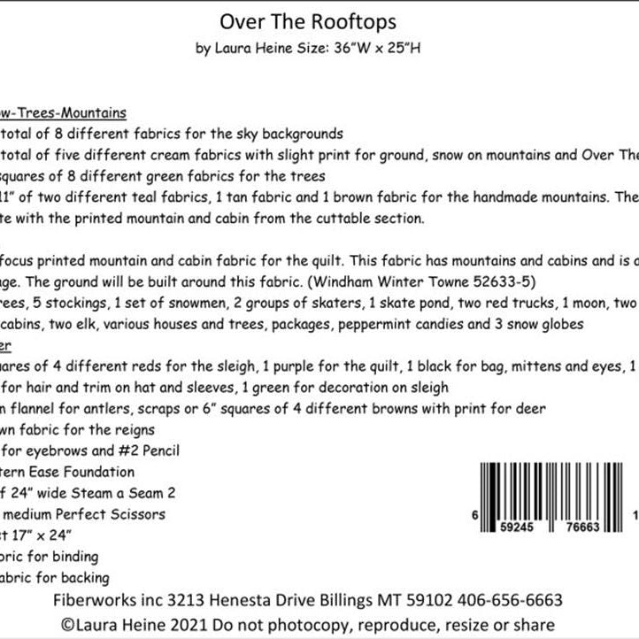 Over the Rooftops Christmas Quilt Pattern by Laura Heine (36" x 25")