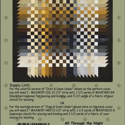 Over & Down Under Checkerboard Quilt Pattern by Bonnie Sullivan (56" Square)