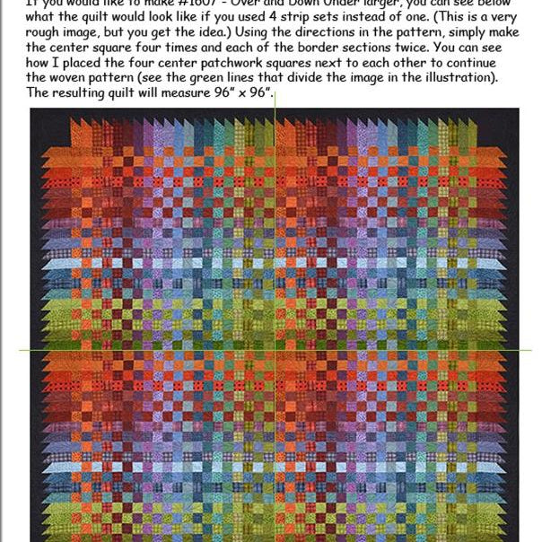 Over & Down Under Checkerboard Quilt Pattern by Bonnie Sullivan (56" Square)