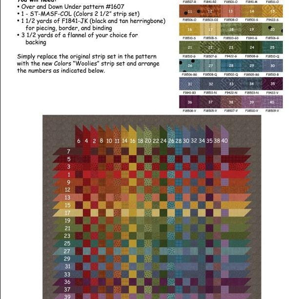 Over & Down Under Checkerboard Quilt Pattern by Bonnie Sullivan (56" Square)