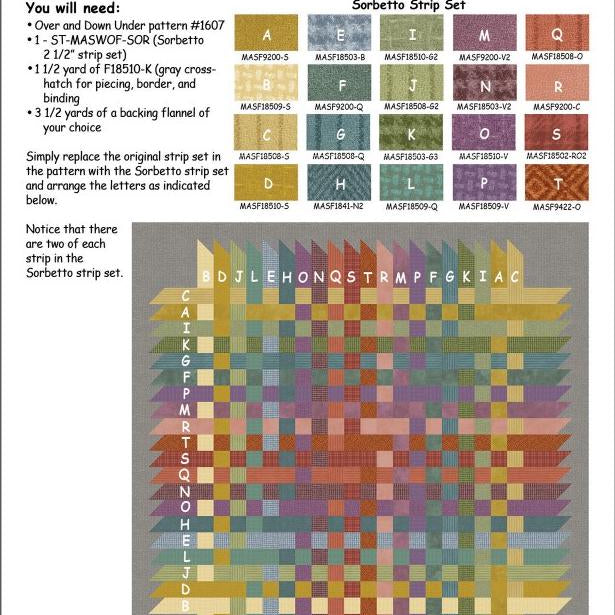 Over & Down Under Checkerboard Quilt Pattern by Bonnie Sullivan (56" Square)