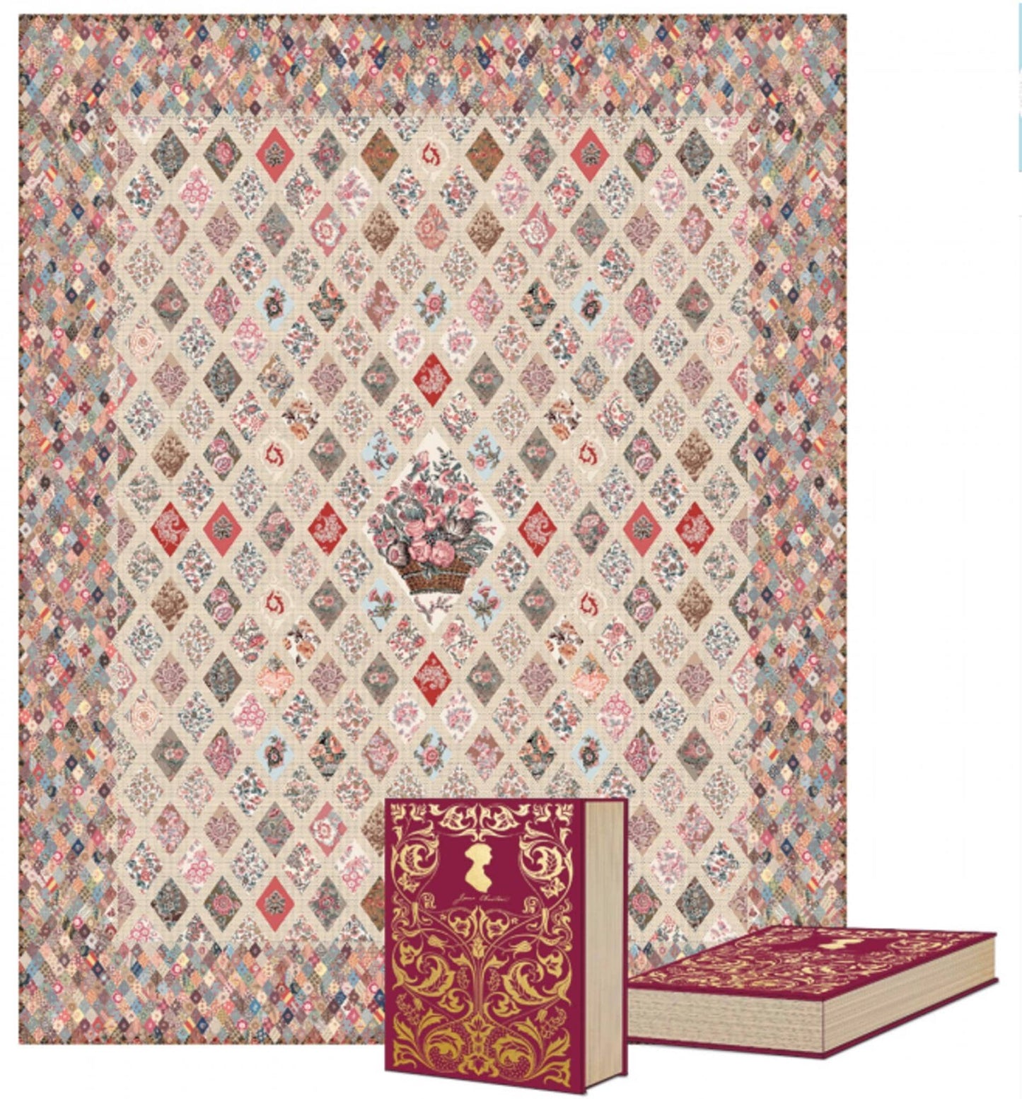 Jane Austen Quilt Kit from Riley Blake - At Home Boxed Quilt-Includes fabric, pattern booklet, templates. Free Shipping