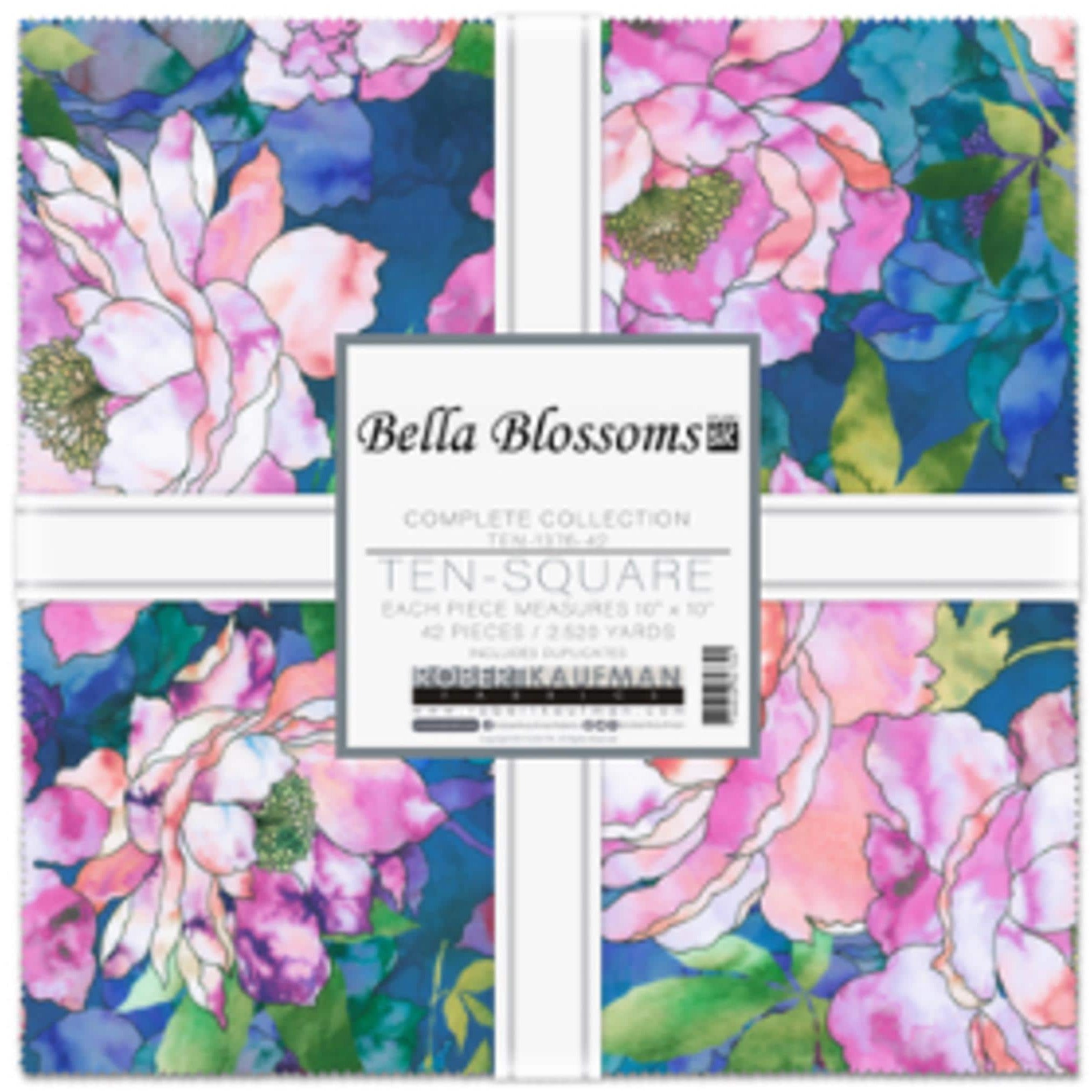 Bella Blossoms Layer Cake: 42 Cotton 10" Squares by Studio RK