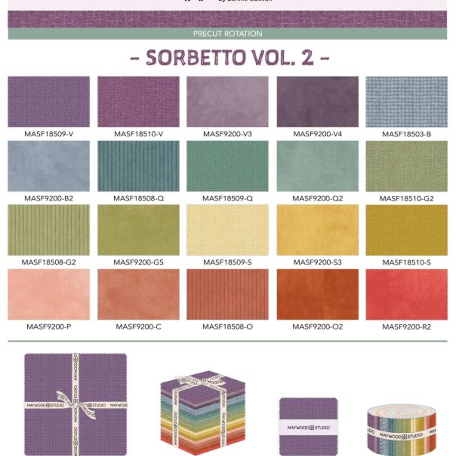 Woolies Flannel Precut Fabric Strips: Sorbetto Vol 2, Bonnie Sullivan (40)
