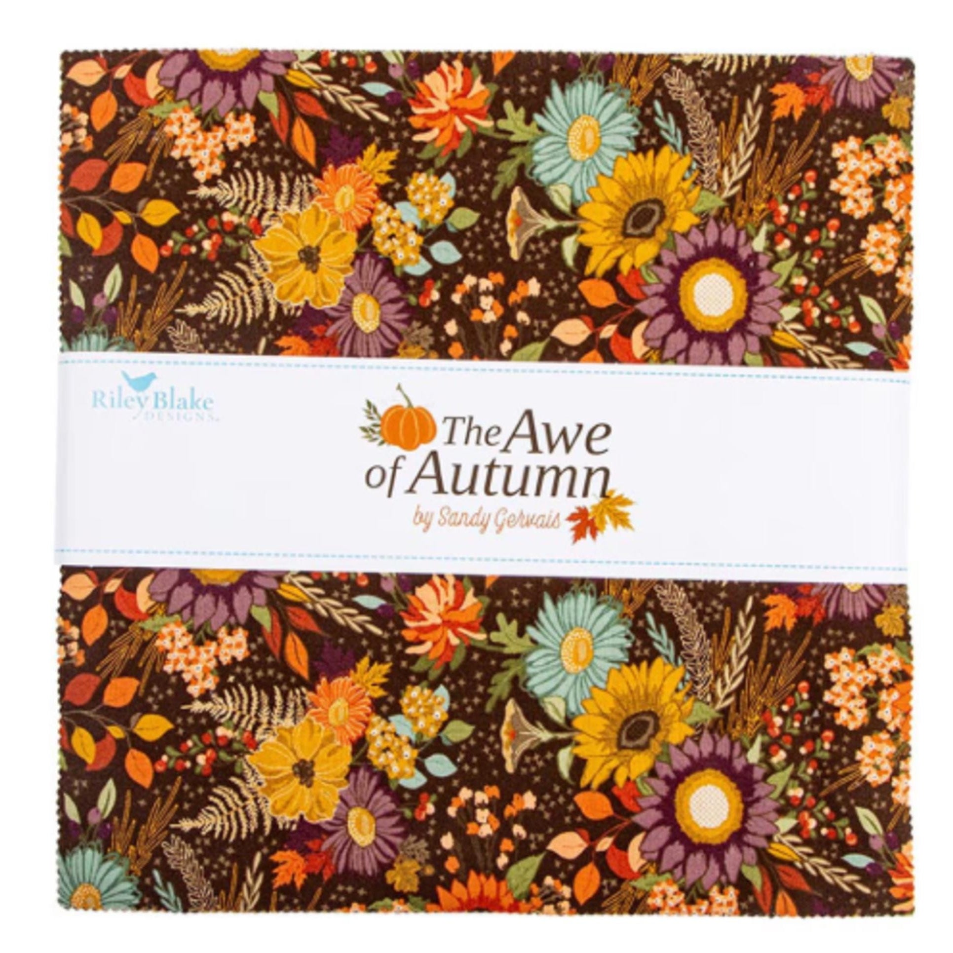 Awe of Autumn Quilting Fabric 10" squares from Riley Blake Designs 42 pieces