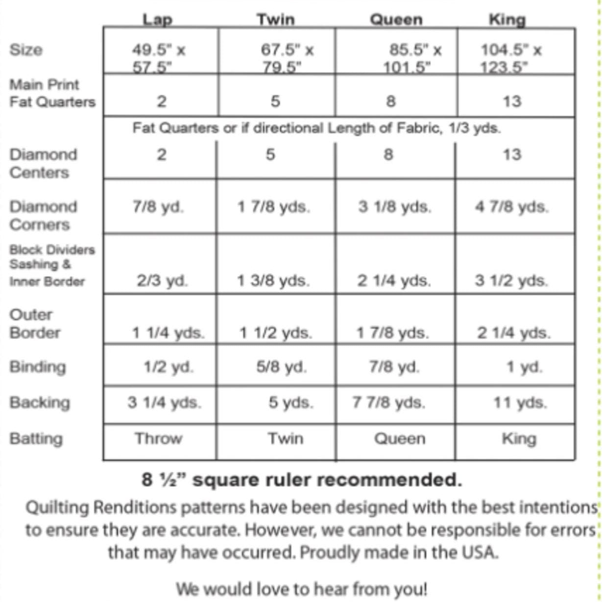 Gems Quilt Pattern from Quilting Renditions