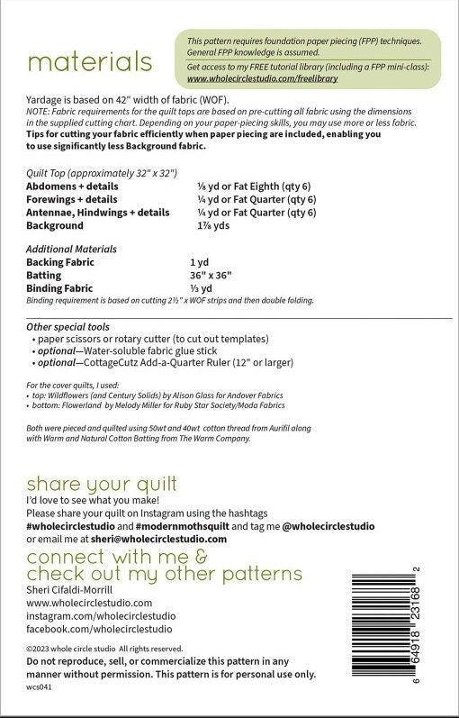 Modern Moths Mini Quilt - QuiltingJoyPDX