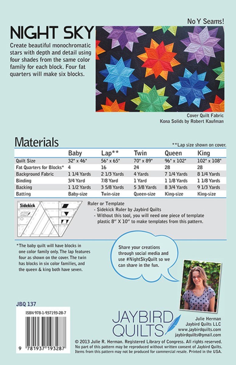 Night Sky Quilt Pattern - QuiltingJoyPDX