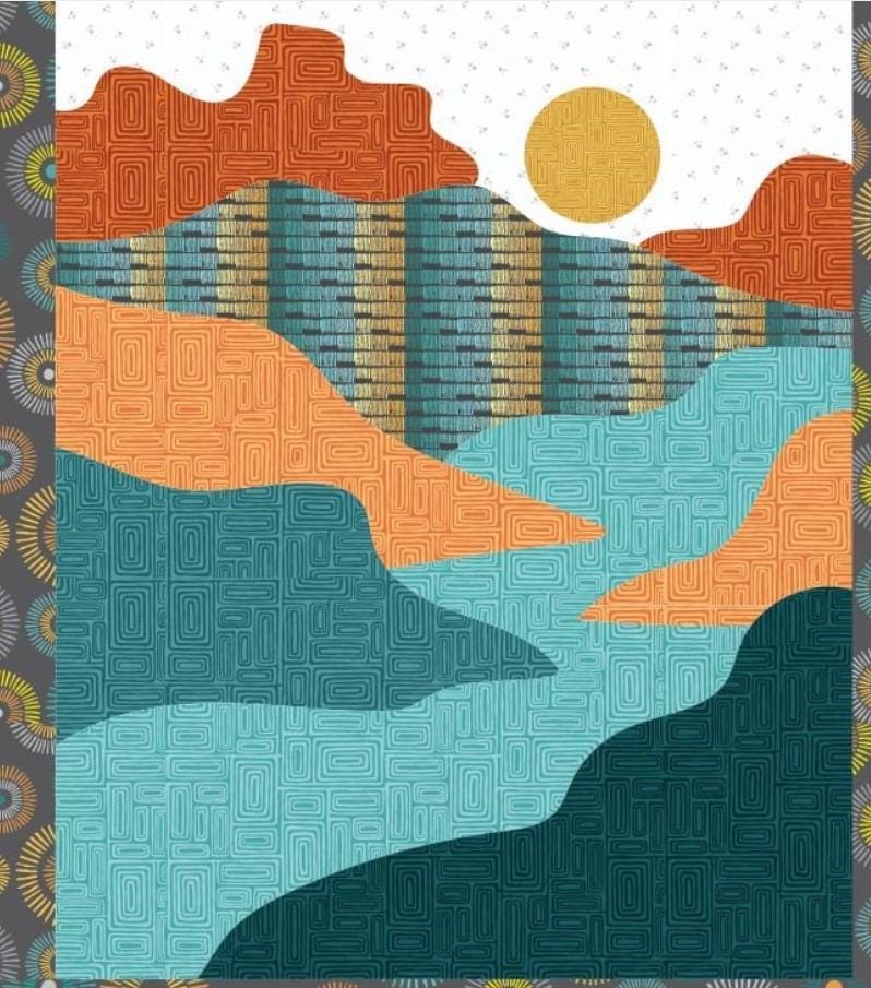 Postcard Views - Find Your Way Quilt KIT by Lisa Swenson Ruble for Benartex - QuiltingJoyPDX
