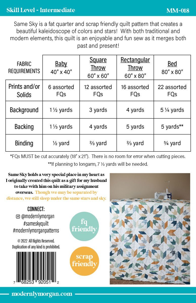 Same Sky Quilt Pattern by Modernly Morgan - QuiltingJoyPDX