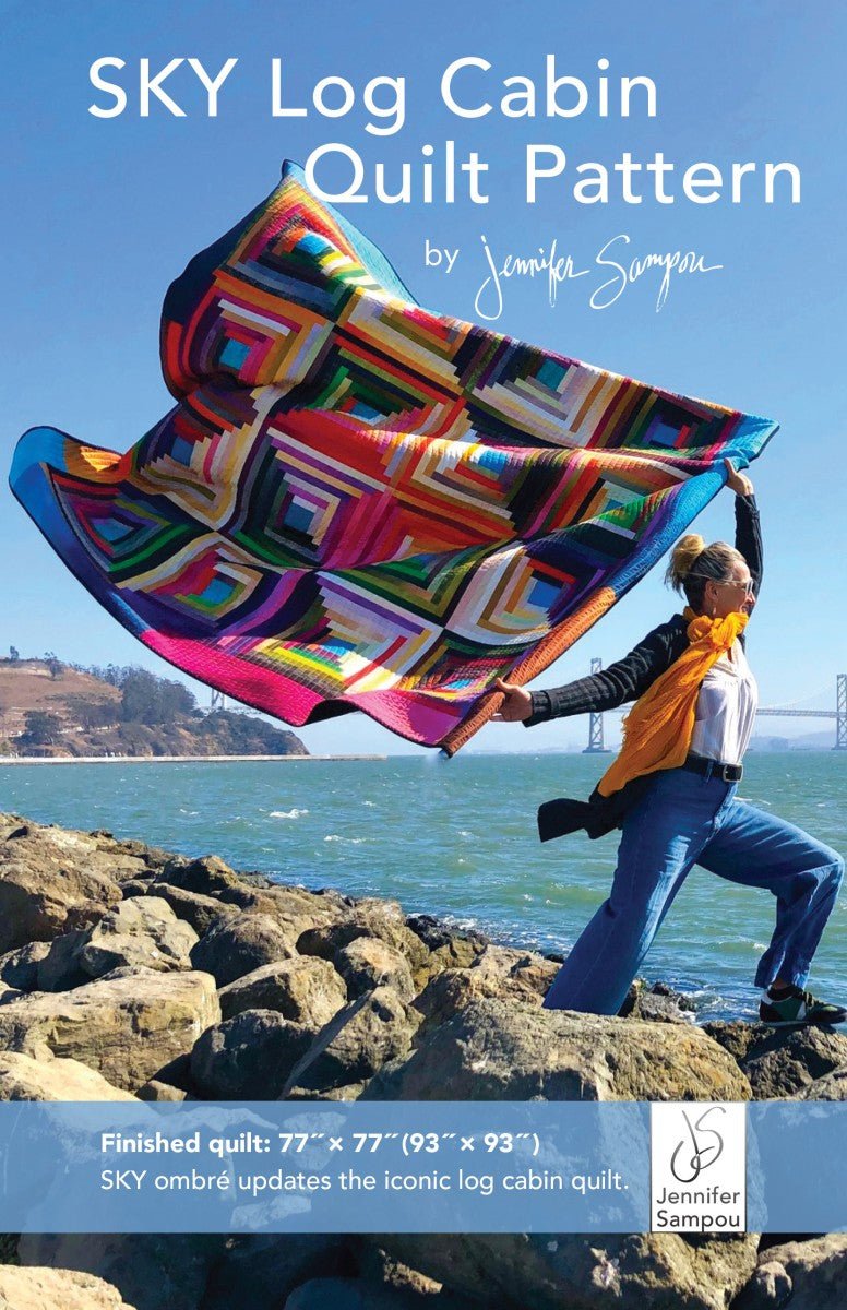 Sky Log Cabin Quilt Pattern by Jennifer Sampou - QuiltingJoyPDX