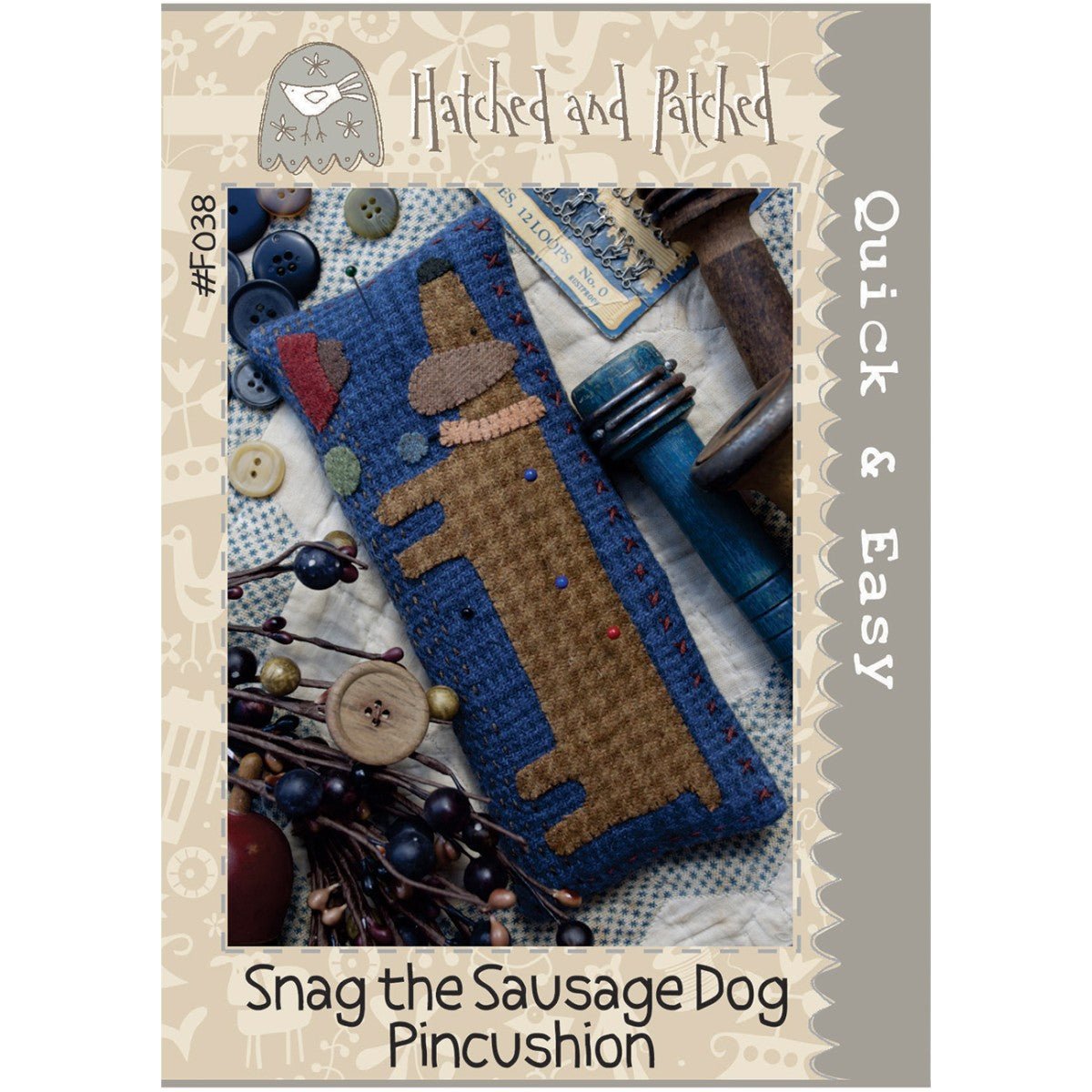Snag the Sausage Dog Pincushion - QuiltingJoyPDX