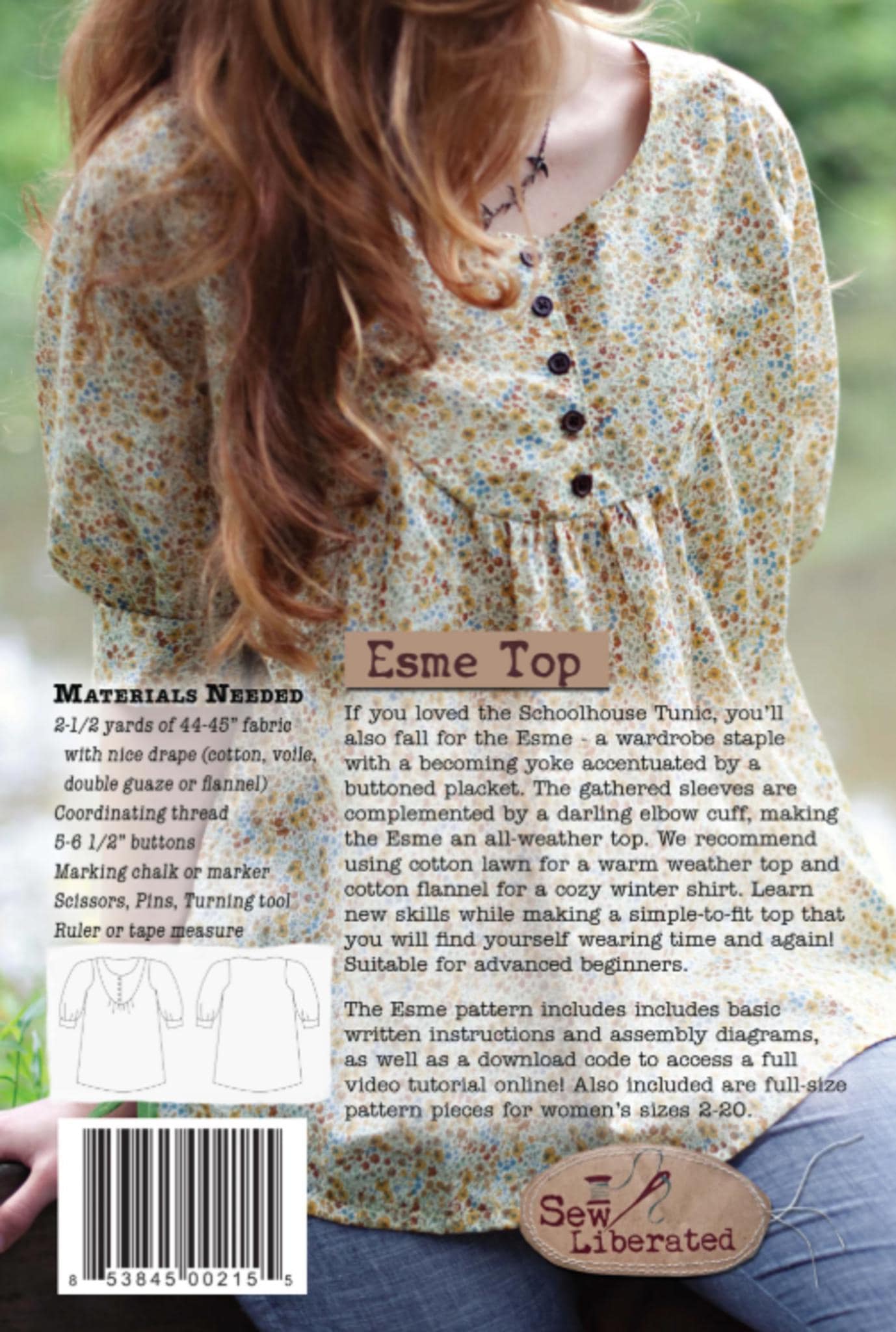 The Esme Top pattern from Sew Liberated - fabric not included - QuiltingJoyPDX