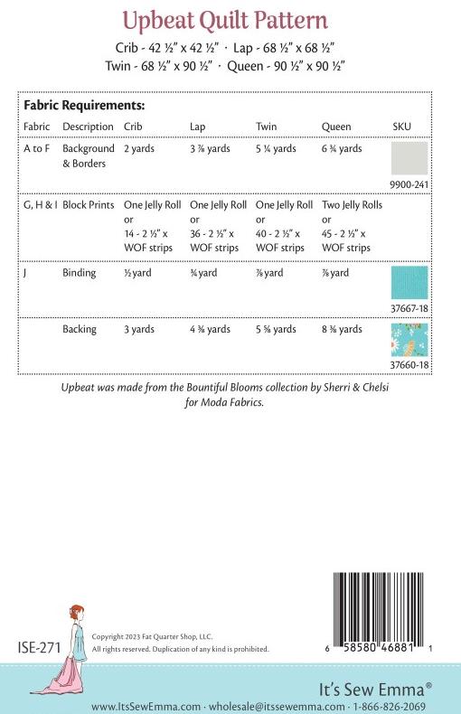 Upbeat Quilt Pattern designed by Jocelyn Ueng - Precut Friendly, Includes pattern for 4 sizes. - QuiltingJoyPDX
