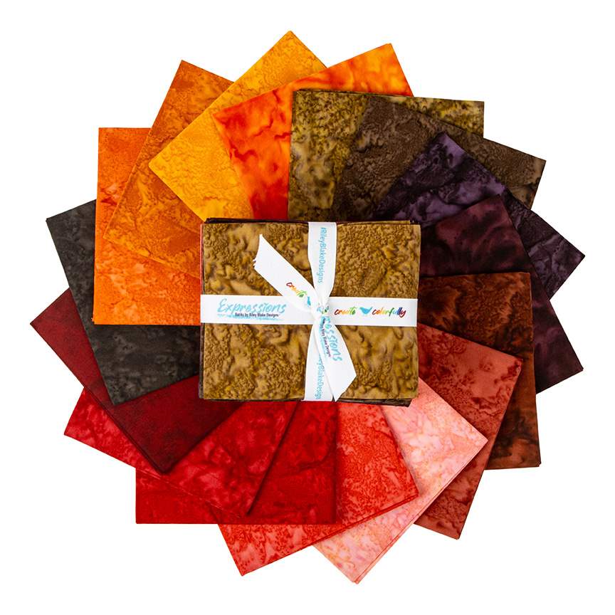 Warm Glow Hand-Dyes Batik Fat Quarter Bundle | Riley Blake Designs | 16 Pieces - QuiltingJoyPDX
