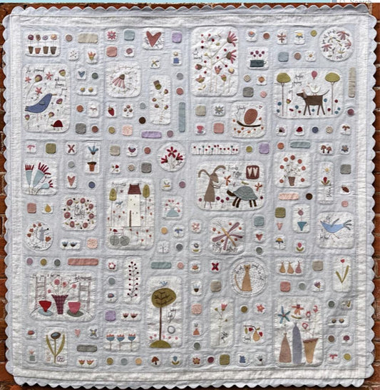 A Day in HappyLand Quilt Pattern BOM by Anni Downs - finished size 55" x 56".  for Hatched and Patched
