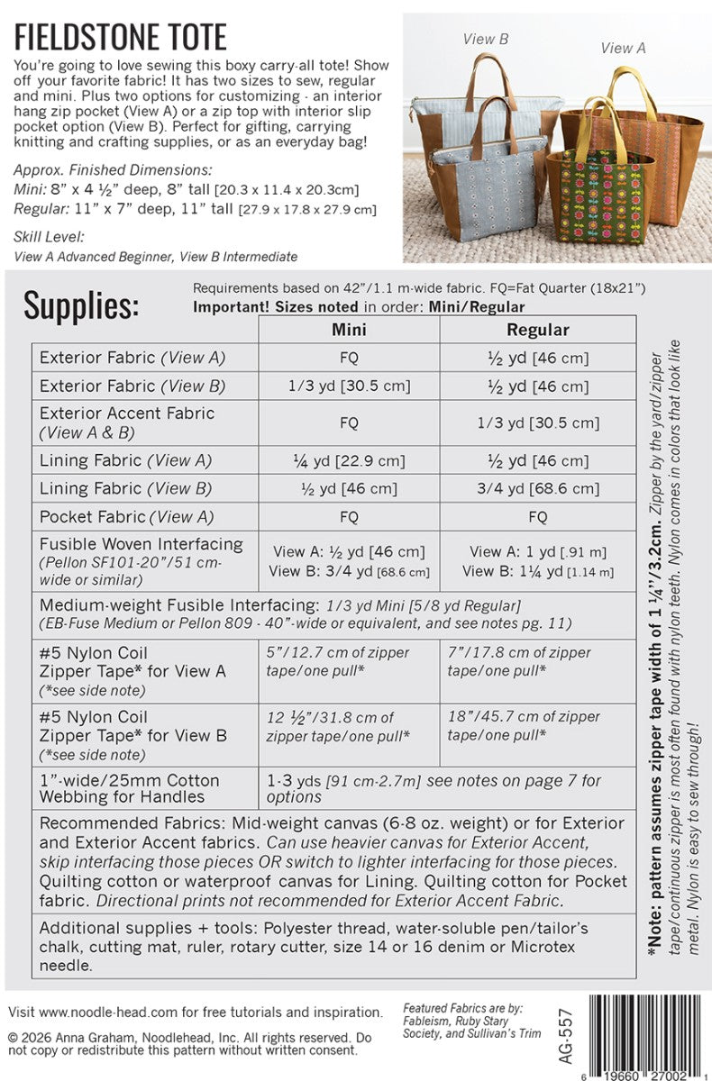 Fieldstone Tote Pattern - image 2