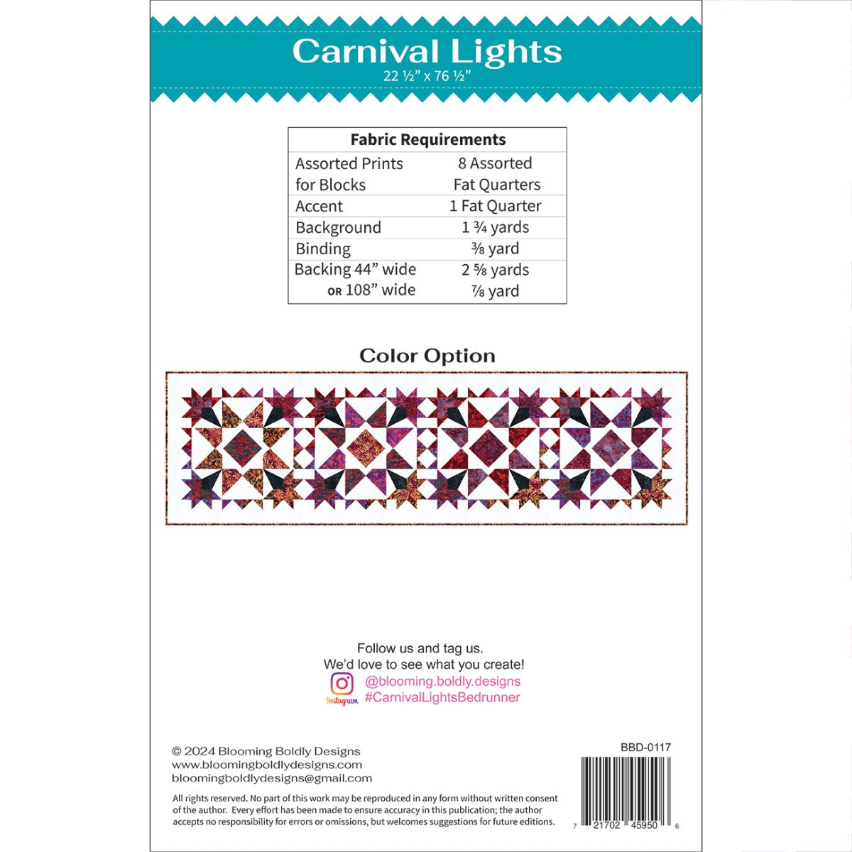 Carnival Lights Bedrunner Pattern - image 2
