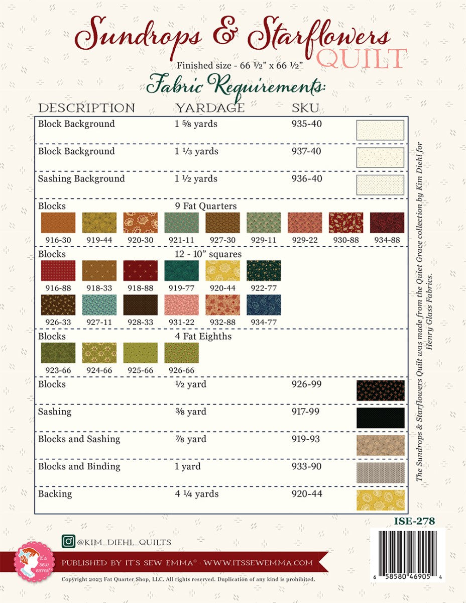 Sundrops & Starflowers Quilt Pattern - image 2
