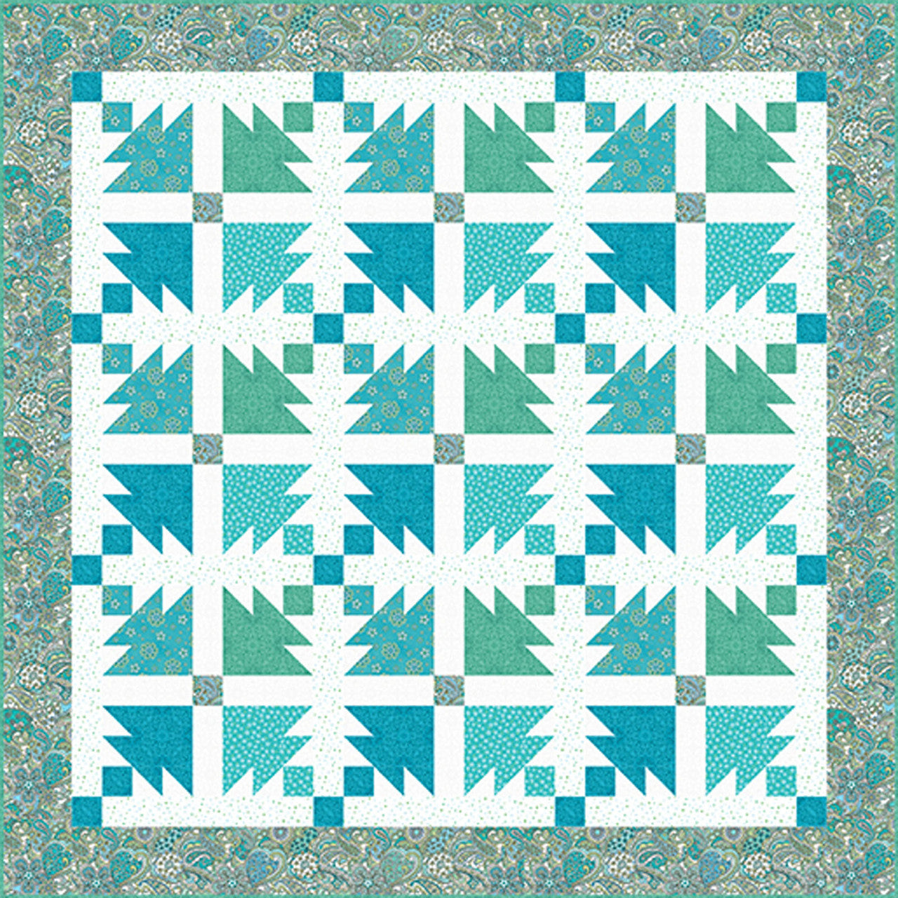 Timeless Tides Paisley Garden Quilt Kit