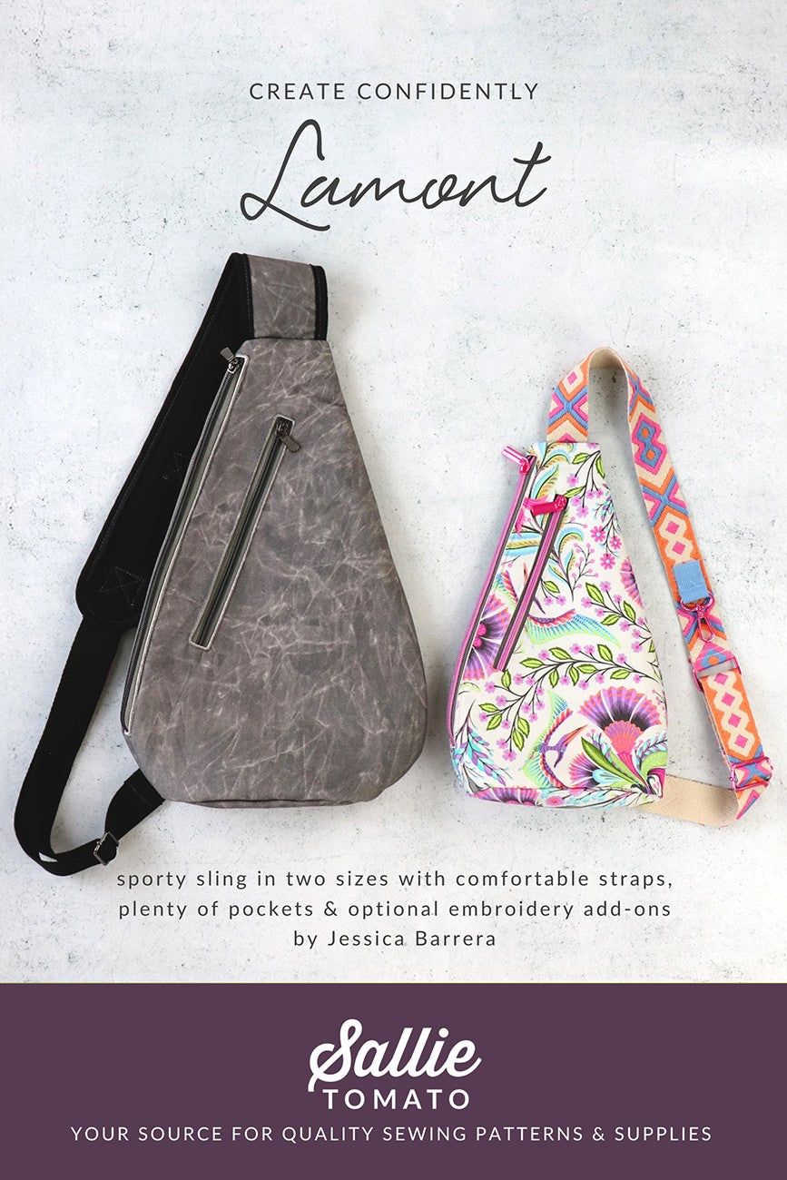 Lamont Sling Bag pattern by Sallie Tomato — Mini and Full size sewing pattern